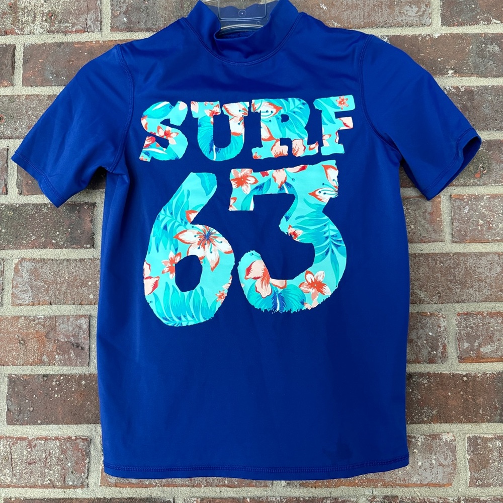 Lands’ End Girls Royal Blue Surf 63 Rashguard Swim Top Size S 8